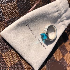 David Yurman Petite Wheaton Topaz Ring Size 7